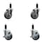 Service Caster 4'' Thermoplastic Rubber Wheel Swivel 1-1/8'' Expanding Stem Caster Set 2 Brakes, 4PK SCC-EX20S414-TPRB-2-TLB-2-118 - alternate 3